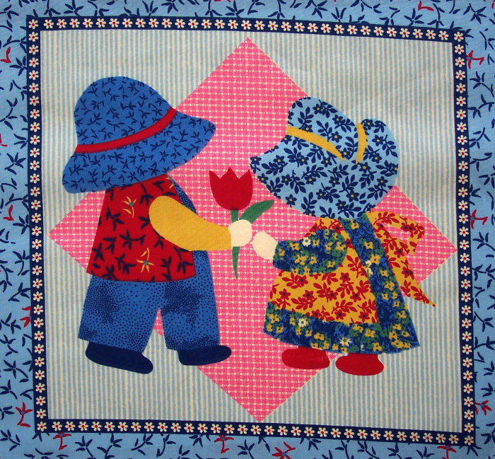 SUE Large Cheater Quilt Blocks Amish Kids